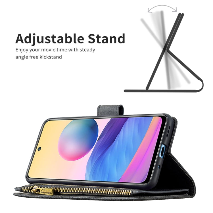 For Xiaomi Poco M3 Pro / Redmi Note 10 5G Flying Butterfly Embossing Pattern Zipper Horizontal Flip Leather Case with Holder & Card Slots & Wallet(Black) - Xiaomi Cases by buy2fix | Online Shopping UK | buy2fix