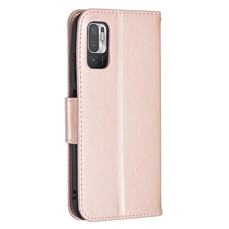 For Xiaomi Poco M3 Pro / Redmi Note 10 5G Embossing Two Butterflies Pattern Horizontal Flip PU Leather Case with Holder & Card Slot & Wallet & Lanyard(Rose Gold) - Xiaomi Cases by buy2fix | Online Shopping UK | buy2fix