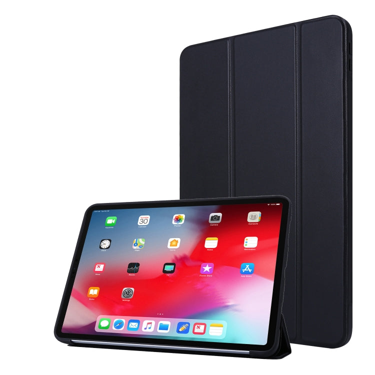 For iPad Pro 11 2022 / 2021 3-folding Horizontal Flip PU Leather + Honeycomb TPU Shockproof Tablet Case with Holder(Black) - iPad Pro 11 (2022/2021) Cases by buy2fix | Online Shopping UK | buy2fix