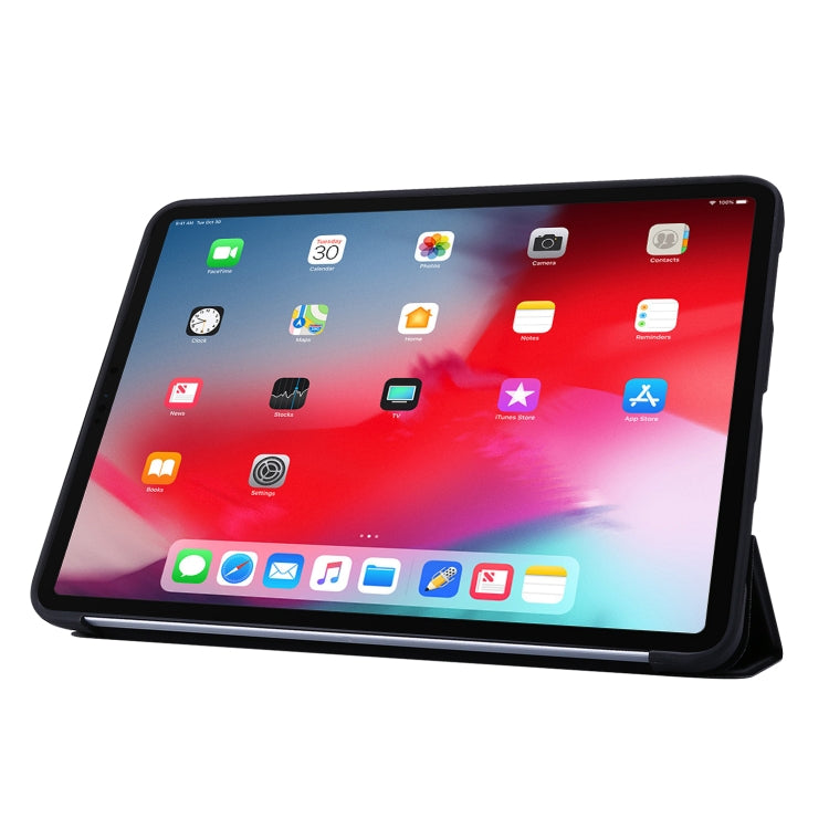 For iPad Pro 11 2022 / 2021 3-folding Horizontal Flip PU Leather + Honeycomb TPU Shockproof Tablet Case with Holder(Black) - iPad Pro 11 (2022/2021) Cases by buy2fix | Online Shopping UK | buy2fix