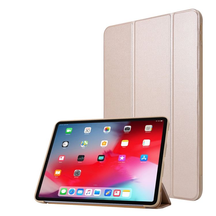 For iPad Pro 11 2022 / 2021 3-folding Horizontal Flip PU Leather + Honeycomb TPU Shockproof Tablet Case with Holder(Champagne Gold) - iPad Pro 11 (2022/2021) Cases by buy2fix | Online Shopping UK | buy2fix