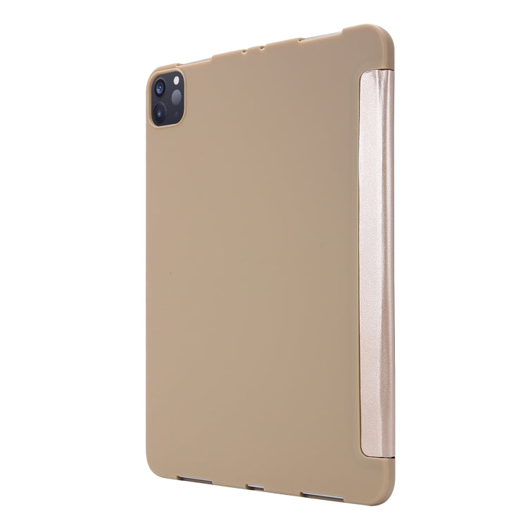 For iPad Pro 11 2022 / 2021 3-folding Horizontal Flip PU Leather + Honeycomb TPU Shockproof Tablet Case with Holder(Champagne Gold) - iPad Pro 11 (2022/2021) Cases by buy2fix | Online Shopping UK | buy2fix