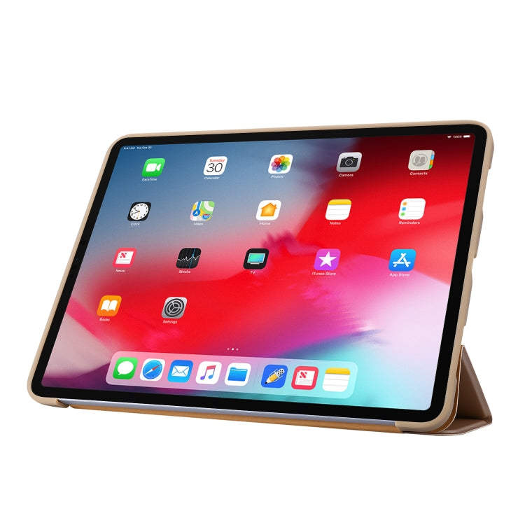 For iPad Pro 11 2022 / 2021 3-folding Horizontal Flip PU Leather + Honeycomb TPU Shockproof Tablet Case with Holder(Champagne Gold) - iPad Pro 11 (2022/2021) Cases by buy2fix | Online Shopping UK | buy2fix