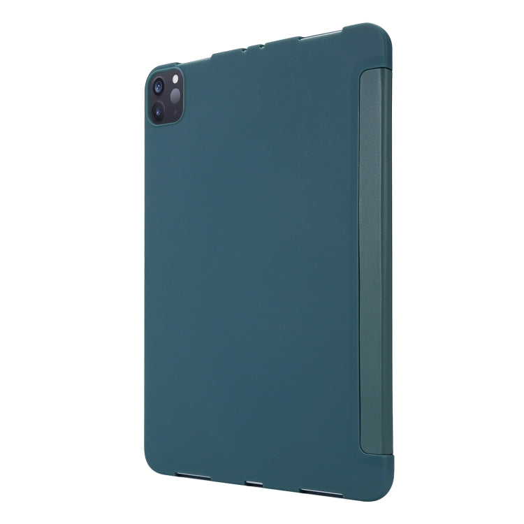 For iPad Pro 11 2022 / 2021 3-folding Horizontal Flip PU Leather + Honeycomb TPU Shockproof Tablet Case with Holder(Dark Green) - iPad Pro 11 (2022/2021) Cases by buy2fix | Online Shopping UK | buy2fix