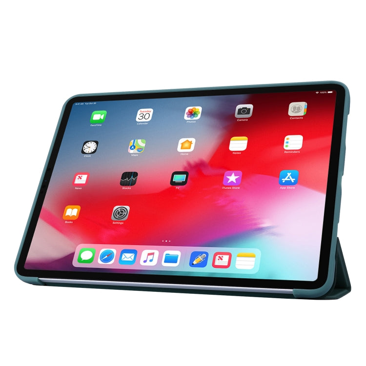 For iPad Pro 11 2022 / 2021 3-folding Horizontal Flip PU Leather + Honeycomb TPU Shockproof Tablet Case with Holder(Dark Green) - iPad Pro 11 (2022/2021) Cases by buy2fix | Online Shopping UK | buy2fix