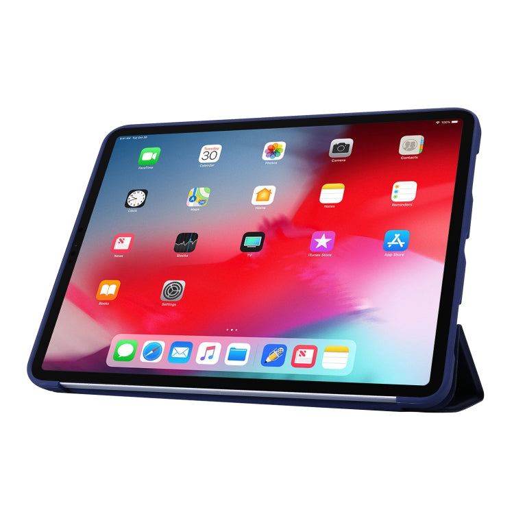 For iPad Pro 11 2022 / 2021 3-folding Horizontal Flip PU Leather + Honeycomb TPU Shockproof Tablet Case with Holder(Navy Blue) - iPad Pro 11 (2022/2021) Cases by buy2fix | Online Shopping UK | buy2fix