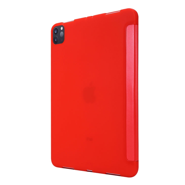 For iPad Pro 11 2022 / 2021 3-folding Horizontal Flip PU Leather + Honeycomb TPU Shockproof Tablet Case with Holder(Red) - iPad Pro 11 (2022/2021) Cases by buy2fix | Online Shopping UK | buy2fix