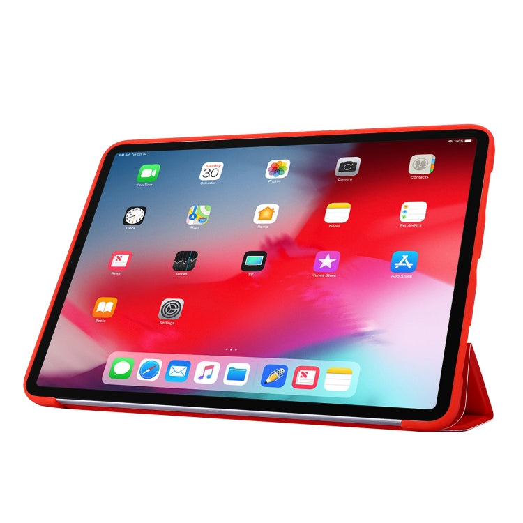 For iPad Pro 11 2022 / 2021 3-folding Horizontal Flip PU Leather + Honeycomb TPU Shockproof Tablet Case with Holder(Red) - iPad Pro 11 (2022/2021) Cases by buy2fix | Online Shopping UK | buy2fix