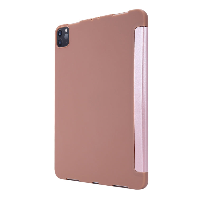 For iPad Pro 11 2022 / 2021 3-folding Horizontal Flip PU Leather + Honeycomb TPU Shockproof Tablet Case with Holder(Rose Gold) - iPad Pro 11 (2022/2021) Cases by buy2fix | Online Shopping UK | buy2fix
