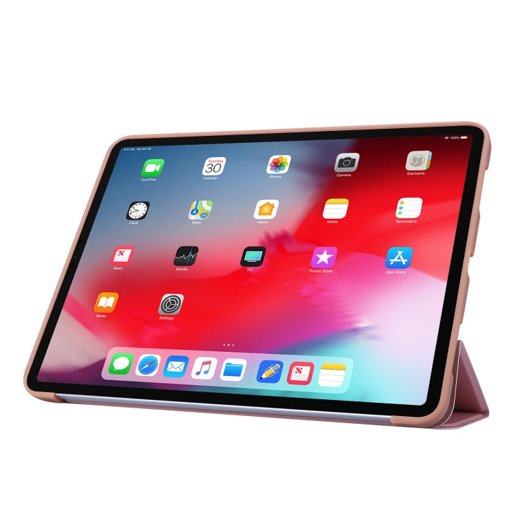 For iPad Pro 11 2022 / 2021 3-folding Horizontal Flip PU Leather + Honeycomb TPU Shockproof Tablet Case with Holder(Rose Gold) - iPad Pro 11 (2022/2021) Cases by buy2fix | Online Shopping UK | buy2fix