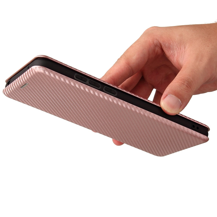 For TCL 20 SE Carbon Fiber Texture Horizontal Flip TPU + PC + PU Leather Case with Card Slot(Pink) - TCL by buy2fix | Online Shopping UK | buy2fix