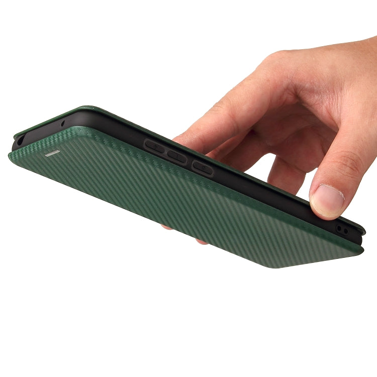 For TCL 20 SE Carbon Fiber Texture Horizontal Flip TPU + PC + PU Leather Case with Card Slot(Green) - TCL by buy2fix | Online Shopping UK | buy2fix