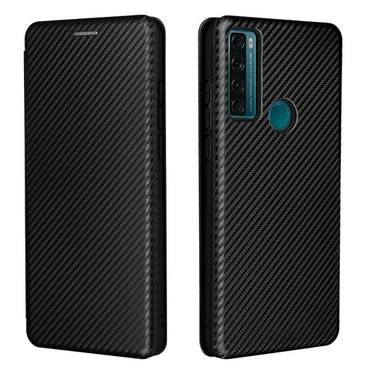 For TCL 20 SE Carbon Fiber Texture Horizontal Flip TPU + PC + PU Leather Case with Card Slot(Black) - TCL by buy2fix | Online Shopping UK | buy2fix