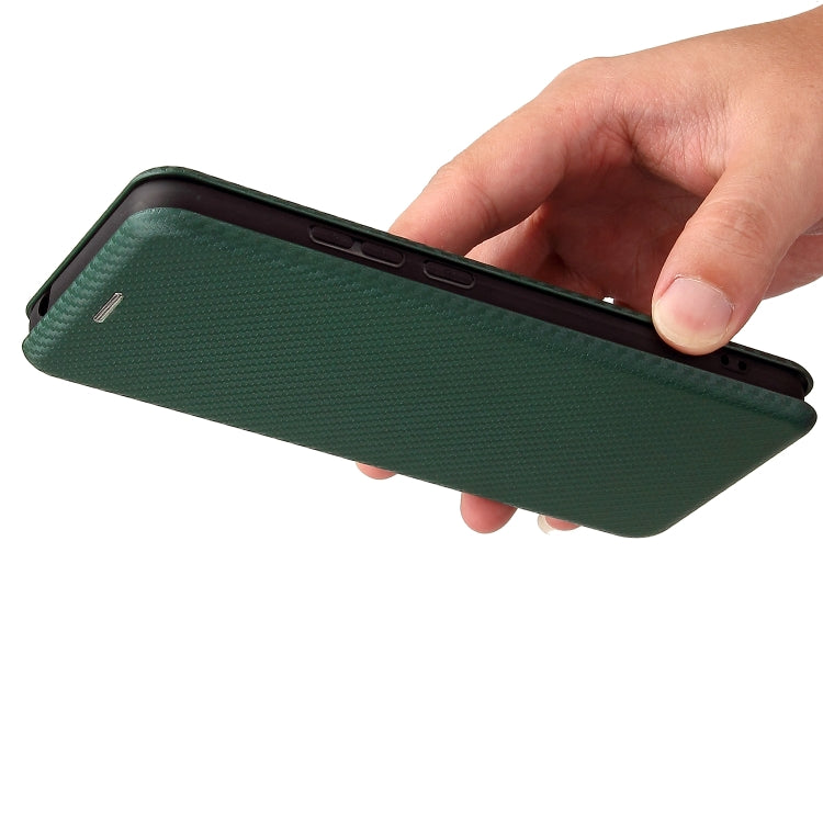 For Doogee X96 Pro Carbon Fiber Texture Horizontal Flip TPU + PC + PU Leather Case with Card Slot(Green) - More Brand by buy2fix | Online Shopping UK | buy2fix