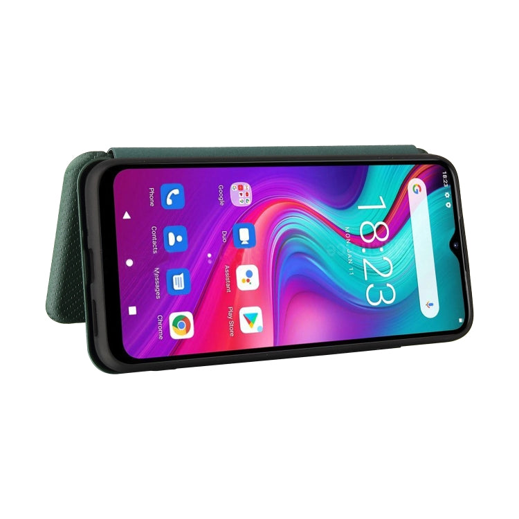 For Doogee X96 Pro Carbon Fiber Texture Horizontal Flip TPU + PC + PU Leather Case with Card Slot(Green) - More Brand by buy2fix | Online Shopping UK | buy2fix