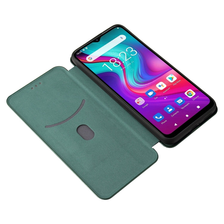 For Doogee X96 Pro Carbon Fiber Texture Horizontal Flip TPU + PC + PU Leather Case with Card Slot(Green) - More Brand by buy2fix | Online Shopping UK | buy2fix