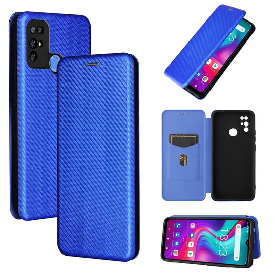 For Doogee X96 Pro Carbon Fiber Texture Horizontal Flip TPU + PC + PU Leather Case with Card Slot(Blue) - More Brand by buy2fix | Online Shopping UK | buy2fix