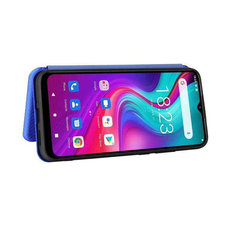 For Doogee X96 Pro Carbon Fiber Texture Horizontal Flip TPU + PC + PU Leather Case with Card Slot(Blue) - More Brand by buy2fix | Online Shopping UK | buy2fix