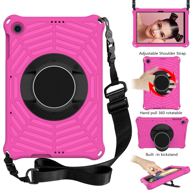 For Huawei MatePad T 10 / T 10s Spider King EVA Protective Case with Adjustable Shoulder Strap & Holder(Rose Red) - Huawei by buy2fix | Online Shopping UK | buy2fix