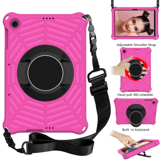 For Huawei MatePad T 10 / T 10s Spider King EVA Protective Case with Adjustable Shoulder Strap & Holder(Rose Red) by buy2fix