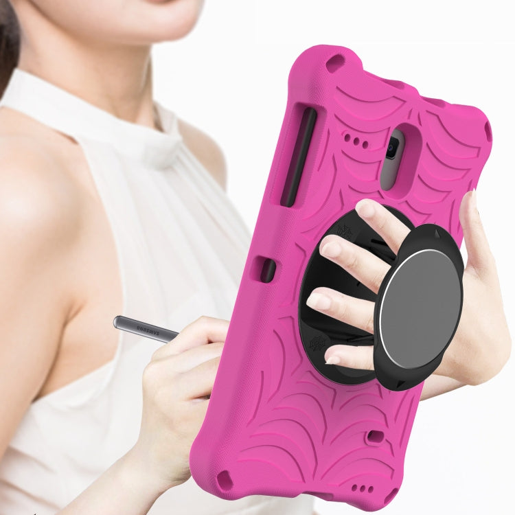 For Samsung Galaxy Tab A 8.0 2018 SM-T387W / SM-T387V & Tab A 8.0 SM-T385 / T380 & Tab 4 T330 & Tab E 8.0 T377 Spider King EVA Protective Case with Adjustable Shoulder Strap & Holder(Rose Red) - Other Galaxy Tab PC by buy2fix | Online Shopping UK | buy2fix