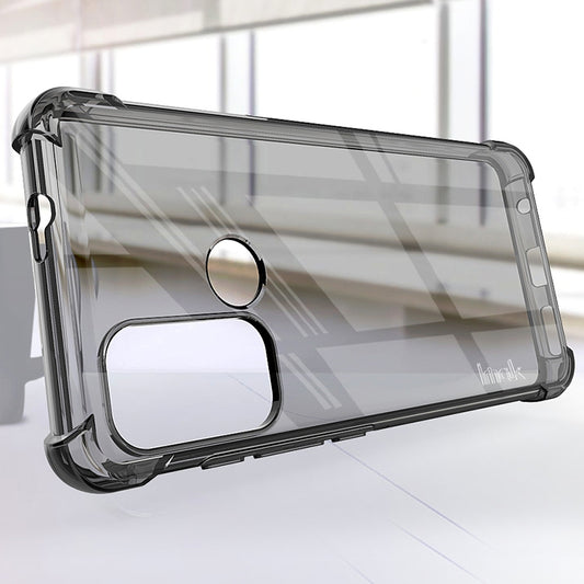 For Motorola Moto G40 Fusion / G60 IMAK All-inclusive Shockproof Airbag TPU Case with Screen Protector(Transparent Black) by imak