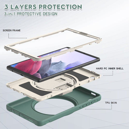 For Samsung Galaxy A7 Lite T220 / T225 360 Degree Rotation PC + TPU Protective Case with Holder & Hand-strap(Jade Green) by buy2fix