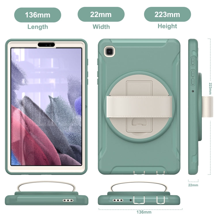 For Samsung Galaxy A7 Lite T220 / T225 360 Degree Rotation PC + TPU Protective Case with Holder & Hand-strap(Jade Green) - Tab A7 Lite T220 / T225 by buy2fix | Online Shopping UK | buy2fix