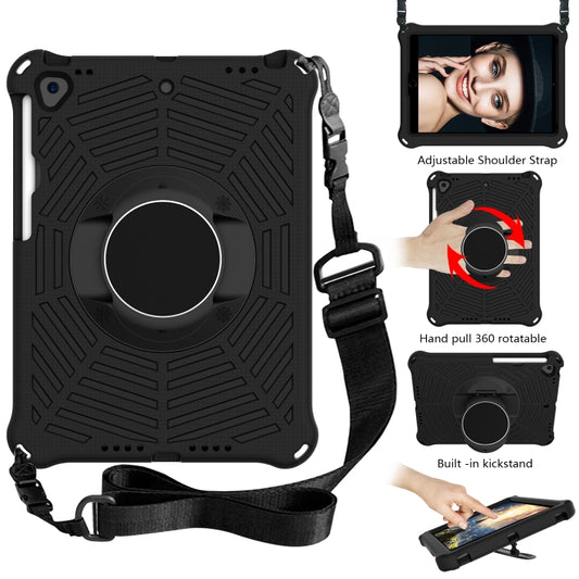 For iPad 10.2 2021 / 2020 / 2019 Spider King EVA Protective Case with Adjustable Shoulder Strap & Holder & Pen Slot(Black) by buy2fix