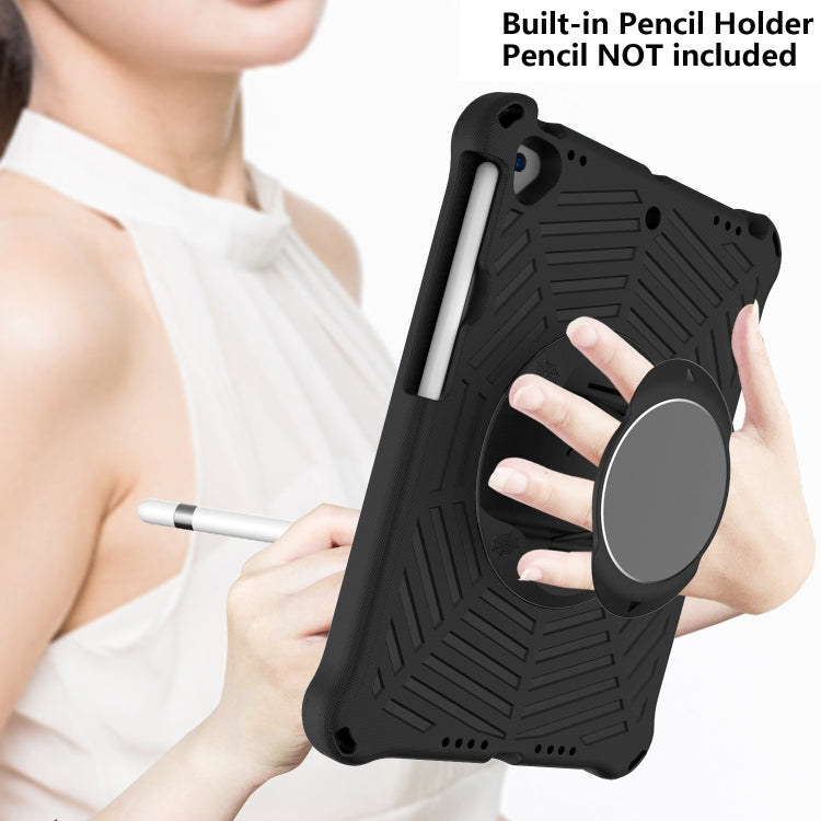 For iPad 10.2 2021 / 2020 / 2019 Spider King EVA Protective Case with Adjustable Shoulder Strap & Holder & Pen Slot(Black) by buy2fix