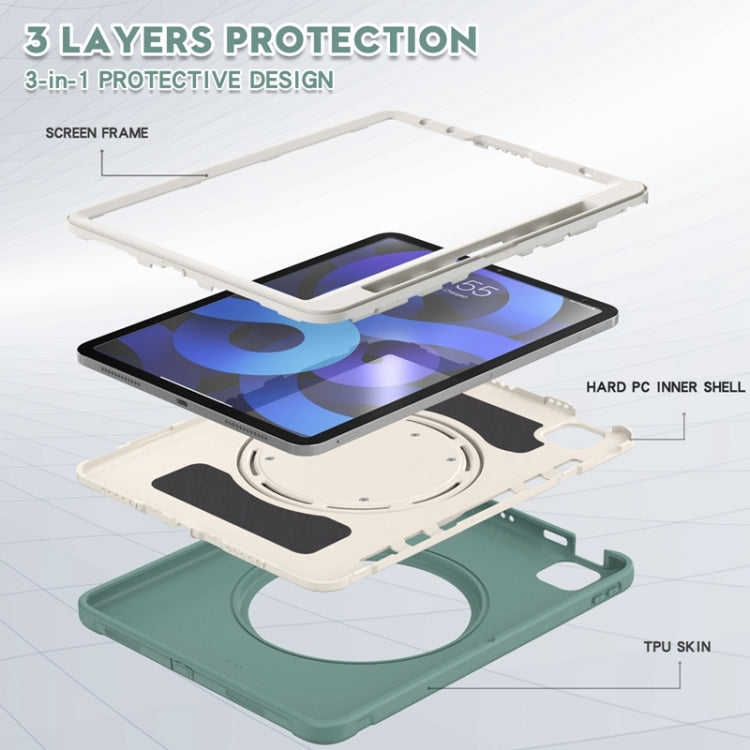 Shockproof TPU + PC Tablet Case with 360 Degree Rotation Grip Holder & Pen Slot For iPad Air 4 10.9 / Pro 11 2022 / 2021 / 2020 / 2018(Emmerald Green) - iPad Pro 11 (2022/2021) Cases by buy2fix | Online Shopping UK | buy2fix