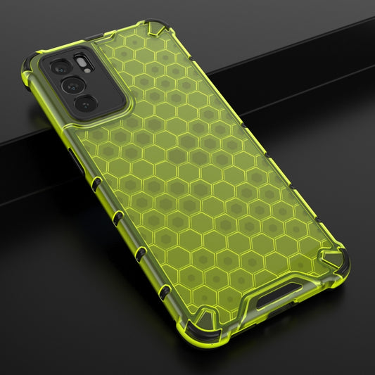 For OPPO Reno6 5G Shockproof Honeycomb PC + TPU Protective Case(Green) by buy2fix