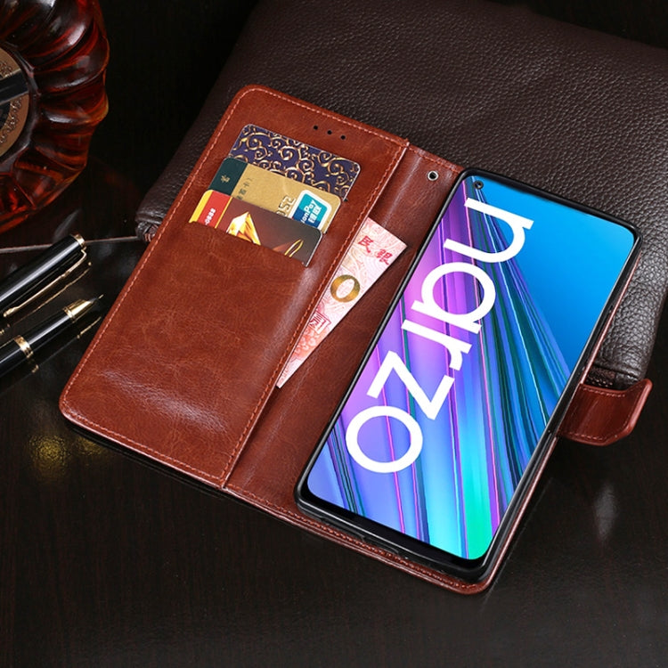 For OPPO Realme Narzo 30 5G idewei Crazy Horse Texture Horizontal Flip Leather Case with Holder & Card Slots & Wallet(Brown) - Realme Cases by idewei | Online Shopping UK | buy2fix