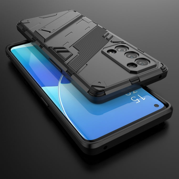 For OPPO Reno6 Pro+ 5G Punk Armor 2 in 1 PC + TPU Shockproof Case with Invisible Holder(Black) by buy2fix
