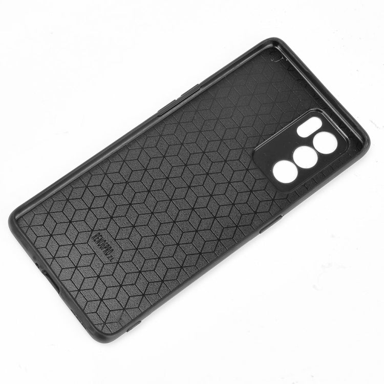 For OPPO Reno6 Pro Shockproof Sewing Cow Pattern Skin PC + PU + TPU Case(Black) - OPPO Cases by AZNS | Online Shopping UK | buy2fix