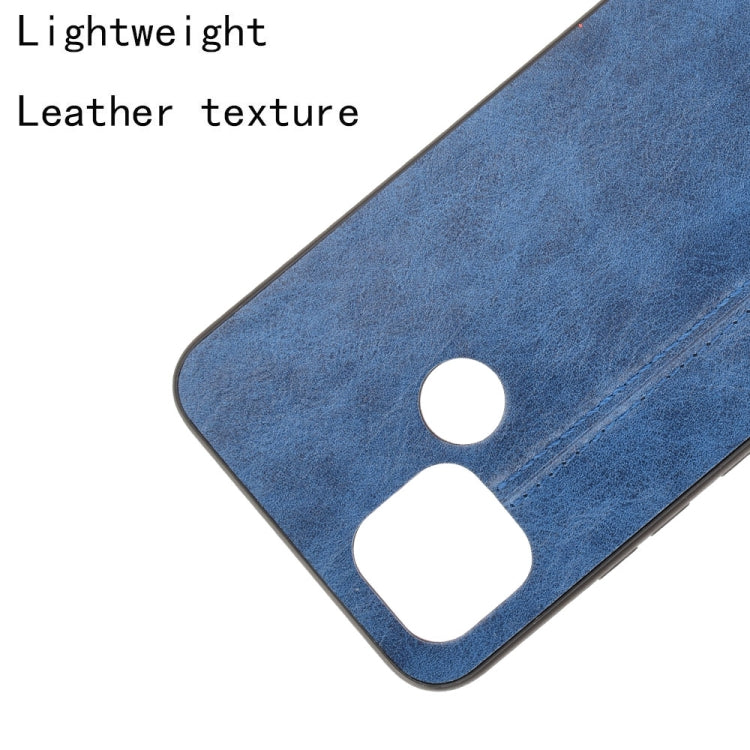 For OPPO Realme C21 Shockproof Sewing Cow Pattern Skin PC + PU + TPU Case(Blue) - Realme Cases by buy2fix | Online Shopping UK | buy2fix