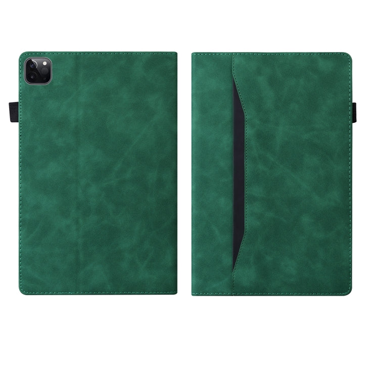 For iPad Pro 12.9 inch 2022 / 2021 / 2020 Business Shockproof Horizontal Flip Leather Tablet Case with Holder & Card Slots & Photo Frame & Pen Slot & Sleep / Wake-up Function(Green) - iPad Pro 12.9 (2022/2021) Cases by buy2fix | Online Shopping UK | buy2fix
