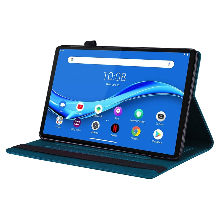 For Lenovo M10 Plus TB-X606F Business Shockproof Horizontal Flip Leather Case with Holder & Card Slots & Photo Frame & Pen Slot & Sleep / Wake-up Function(Blue) by buy2fix