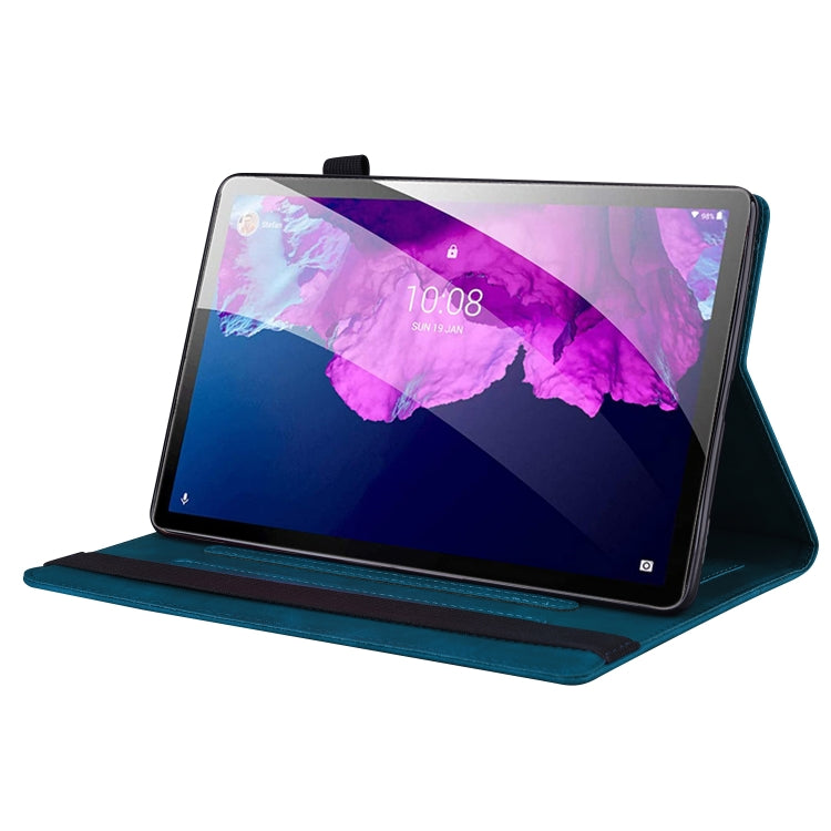 For Lenovo Tab P11 TB-J606F Business Shockproof Horizontal Flip Leather Case with Holder & Card Slots & Photo Frame & Pen Slot(Blue) - Lenovo by buy2fix | Online Shopping UK | buy2fix