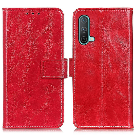 For OnePlus Nord CE 5G Retro Crazy Horse Texture Horizontal Flip Leather Case with Holder & Card Slots & Photo Frame & Wallet(Red) by buy2fix