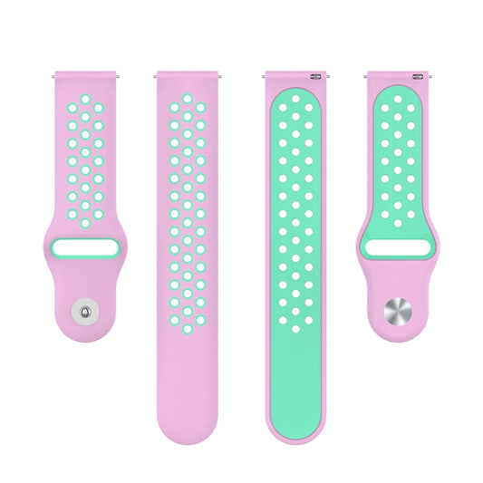 For Huawei Watch 3 / 3 Pro 22mm Two-color Silicone Watch Band(Pink Mint Green) by buy2fix