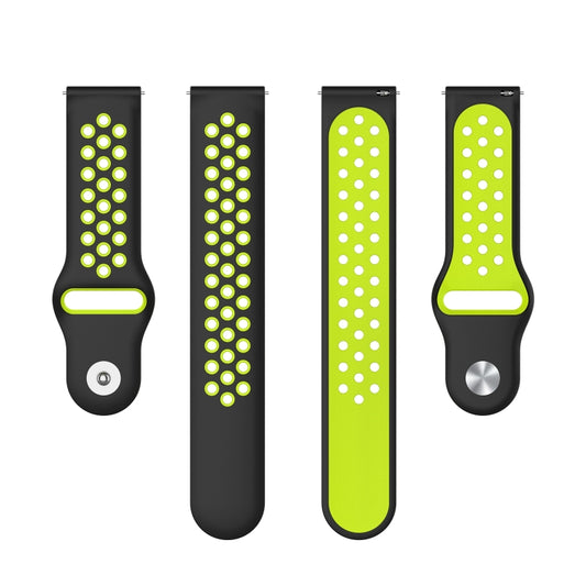 For Huawei Watch 3 / 3 Pro 22mm Two-color Silicone Watch Band(Black Lime Green) by buy2fix