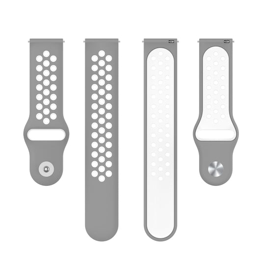 For Huawei Watch 3 / 3 Pro 22mm Two-color Silicone Watch Band(Grey White) by buy2fix