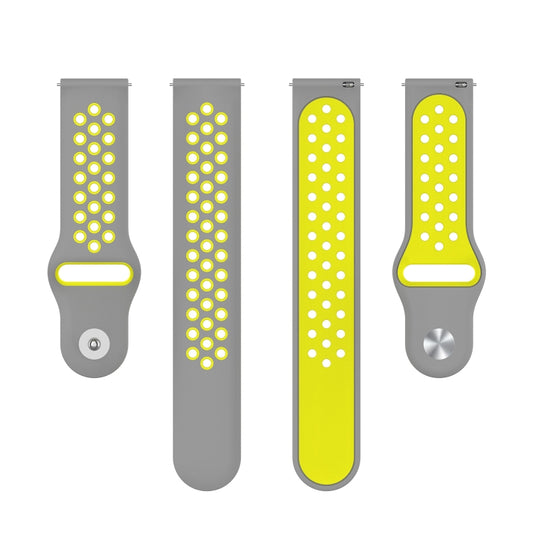 For Huawei Watch 3 / 3 Pro 22mm Two-color Silicone Watch Band(Grey Yellow) by buy2fix