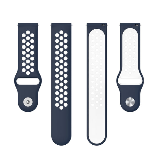 For Huawei Watch 3 / 3 Pro 22mm Two-color Silicone Watch Band(Midnight Blue White) by buy2fix