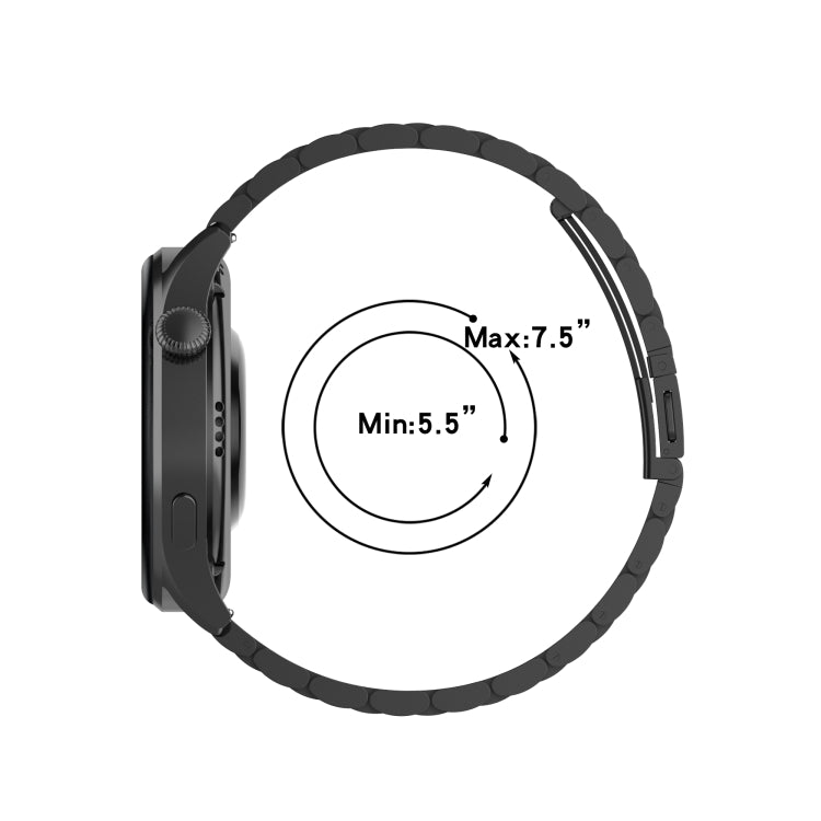 For Huawei Watch 3 / 3 Pro 22mm Three-beads Steel Watch Band(Black) - Watch Bands by buy2fix | Online Shopping UK | buy2fix