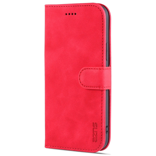 For iPhone 12 / 12 Pro AZNS Skin Feel Calf Texture Horizontal Flip Leather Case with Card Slots & Holder & Wallet(Red) by AZNS