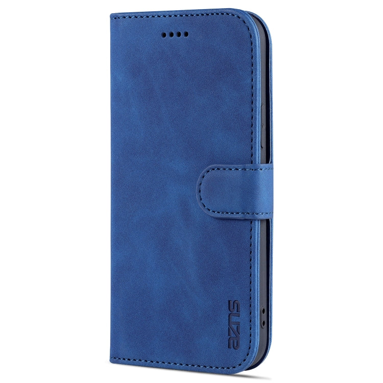 For iPhone 12 mini AZNS Skin Feel Calf Texture Horizontal Flip Leather Case with Card Slots & Holder & Wallet(Blue) - iPhone 12 mini Cases by AZNS | Online Shopping UK | buy2fix