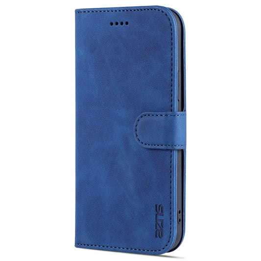 For iPhone 12 mini AZNS Skin Feel Calf Texture Horizontal Flip Leather Case with Card Slots & Holder & Wallet(Blue) by AZNS
