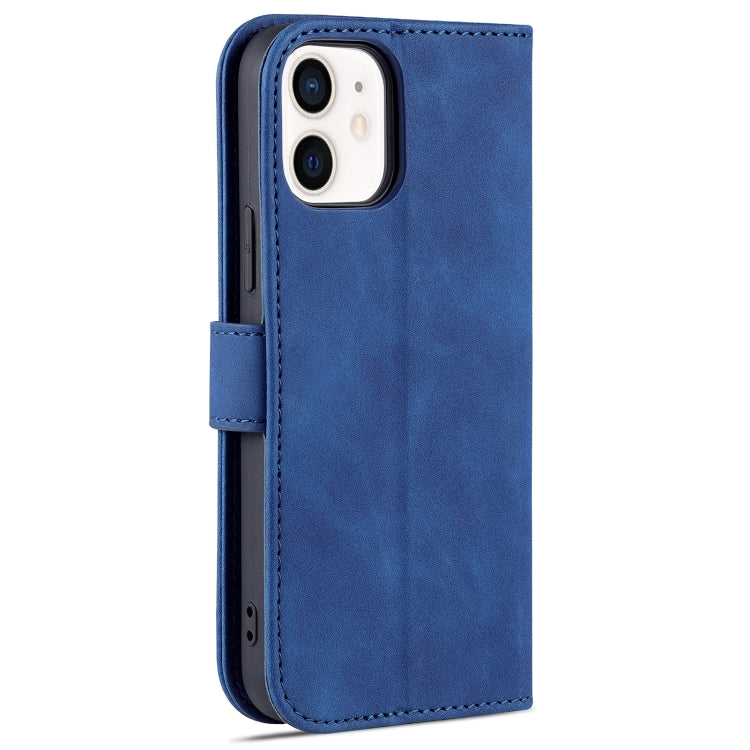 For iPhone 12 mini AZNS Skin Feel Calf Texture Horizontal Flip Leather Case with Card Slots & Holder & Wallet(Blue) - iPhone 12 mini Cases by AZNS | Online Shopping UK | buy2fix